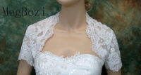 Wedding Jackets Lace Front Open Cap Sleeve Bridal Boleros White Ivory Shawl Wrap Appliques Bride Jacket