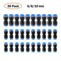 30PCS Pneumatic Fittings Straight Push Plastic Connector 6/8/10mm Trachea Connector Set PU &amp; Plastic Air water Hose Tube Gas Hand Tool Parts Accessori