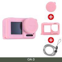 【☼】 C&amp;T e-Mart OA-3 Vlog Soft Protective Case พร้อมฝาปิดเลนส์กล้องสำหรับ Osmo Action ซิลิโคน Droproof Vlogging Case Cage Kit