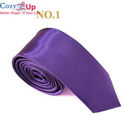 Cozy Up Men Tie Tie Màu Trơn Dáng Ôm Sợi Polyester Cổ Áo Hẹp 5 Cm Chiều