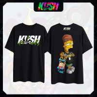 [มีสินค้า]#ถูกสุด 【ข้อเสนอจำกัดเวลา】Kush mens and womens animation printed T-shirt short sleeve fashion personalized loose shirt