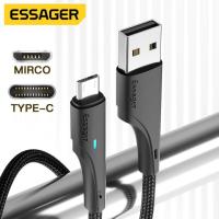 ♞♞₪ Essager 3A Type C Micro Usb 0.25 ม. / 1 ม. / 2 ม. / 3 ม. สายชาร์จข้อมูล สายชาร์จเร็ว สําหรับโทรศัพท์มือถือ Android สายชาร์จ Type C สายไฟ