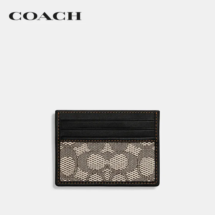 COACH ที่ใส่การ์ดผู้ชายรุ่น Card Case In Signature Textile Jacquard สีหลากสี CH746 UW5