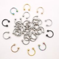 20 Pcs/Lot 16G Stainless steel Circular Barbells Horseshoe Lip Ring Eyebrow Nose Studs For Woman Man Body Piercing Jewelry Body jewellery