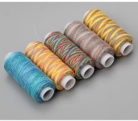 300Yards Section-Dyed Rainbow Sewing Thread For Needlework &amp; Machine 402 Polyester Thread Sewing&amp;Quilting Hand Stitch Knitting  Crochet