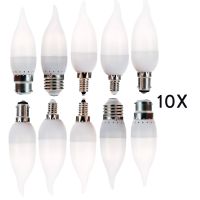 [HOT QQZIWWUJJWG 104] 10x LED เปลวไฟโคมระย้าหลอดไฟ3วัตต์ E12 E14 B22 E27เทียน2835 SMD Velas Decorativas ไฟบ้านแทนที่25วัตต์หลอดฮาโลเจน