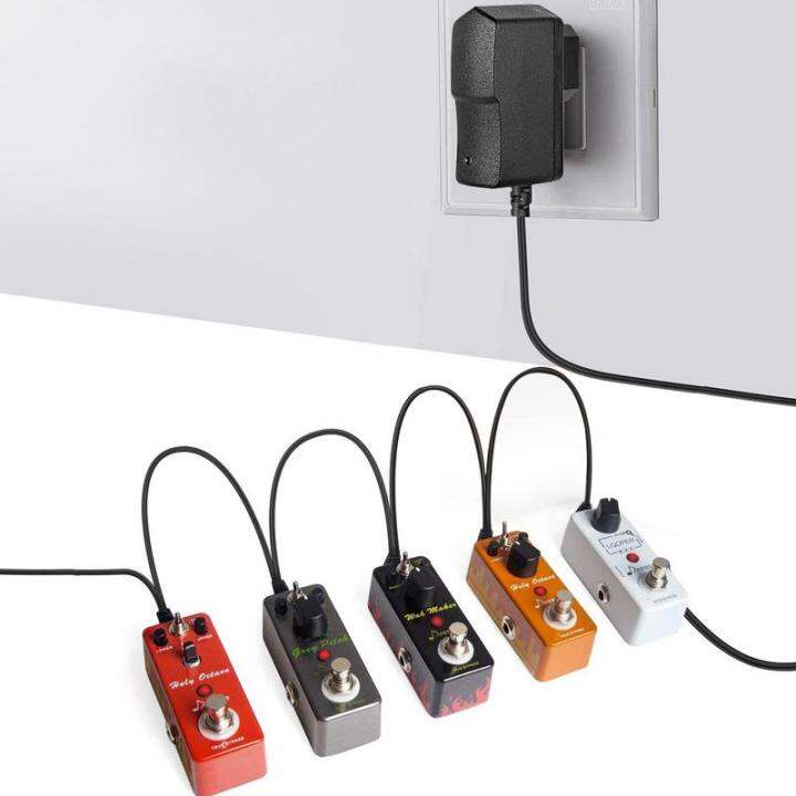 Guitar Pedal Power Supply Adapter 9V Tip Negative 5 Way Daisy Chain