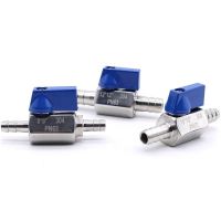 7mm 8mm 10mm 12mm  Hose Barb Mini Sanitary Ball Valve Homebrew Beer SUS 304 Stainless Steel With Blue Hanlde