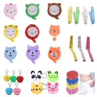 Cartoon Tape Measure Keychain Pull Ruler Metric Tape Measure Soft Flat Sewing Ruler Meter Sewing Fashion Design school supply Levels