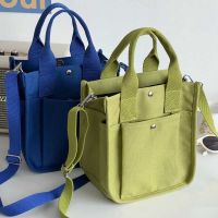 ZZOOI Hylhexyr Fashion Handbag Female Canvas Casual Tote Student Shoulder Bag Solid Color Messenger Bags Magnetic Buckle