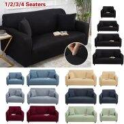 Bọc Ghế Sofa Co Giãn Màu Trơn Cho Góc Phòng Khách Bọc Ghế Dài Hình Chữ L