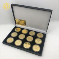 【CW】 Constellations coins Gold Embossed Cancer Commemorative Coin box Decoration Accessories