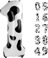 40 Inch Cow Print Number Balloons 1-9 Large Figure Helium Ballon Holy Cow Im One Birthday Cowgirl Theme Party Decor DIY Supplies