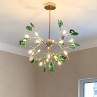 Modern LED Chandelier Lighting Agate Flake Ceiling Chandeliers Light Living Room Bedroom Lustre Fixture Lights