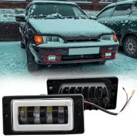 White Amber Fog Lamp Angel Eye For Lada 2110 -2117 For Kamaz For Niva Chevrolet For Vaz 2114 Van LED DRL Driving Lights