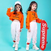 ◇▬▩ Lolanta Kids Girls Hip Hop Outfit Streetwear Hoodie Crop Top Sports Jogger Pants Clothes Set Jazz Dance Costume School Performance Wear