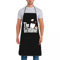 Unisex The Grill Father Bib Apron Adult Women Men Chef Tablier Cuisine for Cooking Kitchen BBQ Master Painting