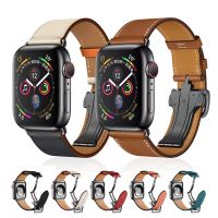 สายรัดข้อมือหนังแท้สำหรับสายคาด Apple Watch 45มม. 44มม. 42มม. 41มม. 40มม. 49มม. สำหรับ IWatch UItra 8 7 6 5 4 3เข็มขัด SE ✩