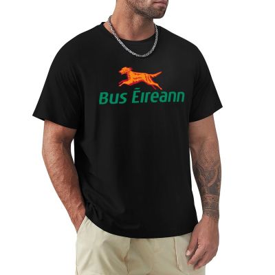 เสื้อยืดโลโก้ Irish Bus Eireann เสื้อยืดสีดำฤดูร้อน