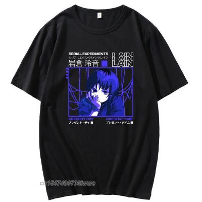Glitch Serial Experiments Lain T Shirt Men Printed Harajuku T-Shirt Men Anime Cosplay Tv Fashion T-Shirt Top