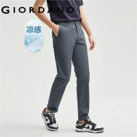 GIORDANO ผู้ชาย เทคโนโลยีขั้นสูง ให้ความรู้สึกเย็นสบาย แห้งเร็ว ทอง่าย ดูแลรักษาง่าย กางเกงลำลองทรงบางระดับกลาง Free Shipping 01113065