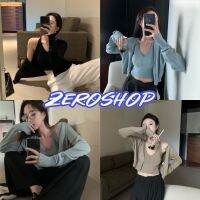 Zero shop?พร้อมส่ง? (Zero-42025+42026)  เสื้อสายเดี่ยวไหมพรม+เสื้อคลุมไหมพรม ผ้านิ่มใส่สบายสีน่ารักมาก