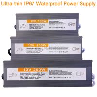 Ultra-thin Slim Size Ip67 Waterproof Power Supply Ip67 Ac To Dc12v 24v Lighting Transformer 60w 80w 100w 120w 150w 200w