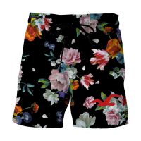 New Fashion Men Beaching Shorts Trousers Flowers and leaves fish Sweatpants Short Jogger Casual Men 3D print Shorts ropa hombre