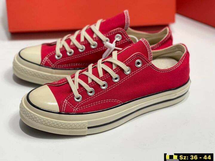 รองเท้าผ้าใบ-converse-all-star-สีแดง-ป้ายดำ-ของมีจำนวนจำกัด-made-in-vietnam-แท้100