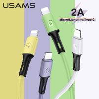 USAMS ชาร์จ2A U52 1เมตร,โทรศัพท์ไมโคร USB สายข้อมูล Type C สายสำหรับ Huawei Sumsung Xiaomi