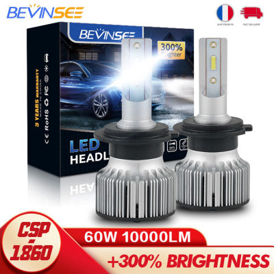 Bevinsee H7 LED Headlight 6000K White Lamps H4 H11 HB4 HB3 H8 LED Bulbs 12V 60W 10000LM CSP Car Light Bulbs Fog Light