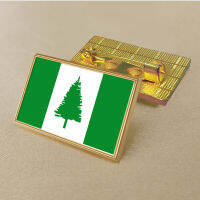 Norfolk Island flag pin 2.5*1.5cm zinc die-cast PVC colour coated gold rectangular rectangular medallion badge without added resin