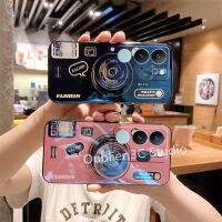 เคสโทรศัพท์ VIVO V29 Pro V29e Y27 Y36 Y78 Y02T Y02 Y02A 5G 4G เคส ปลอกดีไซน์ใหม่คุณภาพสูงสร้างสรรค์แฟชั่นกล้องรูปแบบบลูเรย์ป้องกันการล่มสลายปกอ่อนพร้อมถุงลมนิรภัยขาตั้ง Case 2023