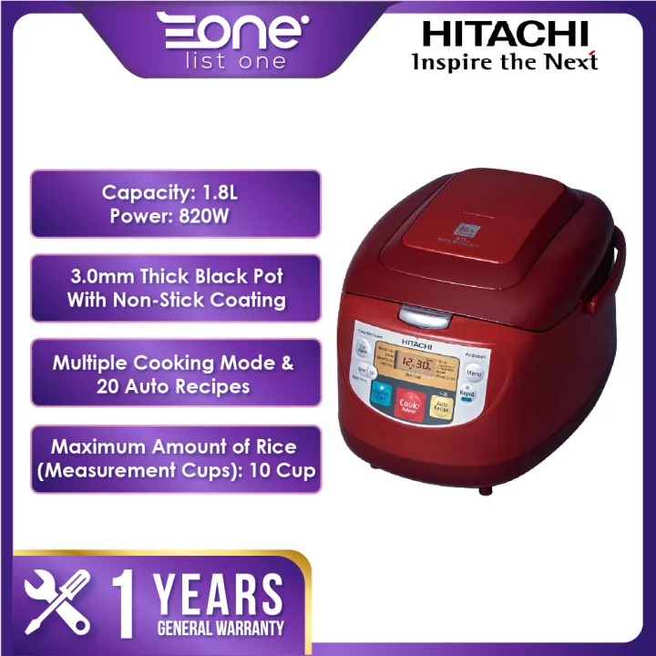 Hitachi 1.8L Rice Cooker RZD18VFY OBK Off Black RZD18VFY DRE Dark