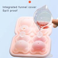 WEIXIN Cute Teddy Bear Ice Cube Making Mold Splash-Proof And Easy To Fall Off, For Refrigerator With Container, Cute Bear Ice Cube Tray