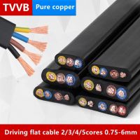 Driving flat cable TVVB 2/3/4/5 core 0.75/1/1.5/2.5/4/6MM elevator flat cable electric door soft flat cable Driving flat cable Wires Leads Adapters