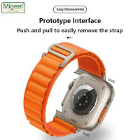 Migeet ️‍สายสายผ้าไนลอนแบบห่วงใช้ได้กับนาฬิกา Apple อัลตร้า8 7 6 SE 5 4 3 2 1สำหรับ IWatch ขนาด49มม. 45มม. 41มม. 44มม. 40มม. 42มม. 38มม. เครื่องประดับรัดข้อมือสมาร์ทวอท์ช