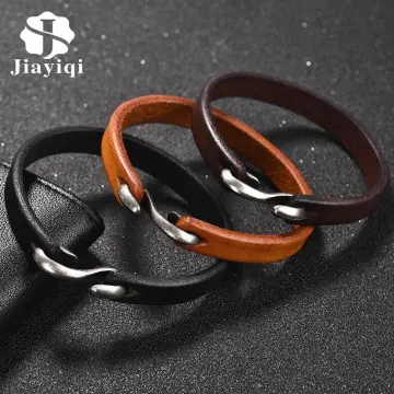 BONISKISS Multilayer Handmade Fish Hook Genuine Leather Bracelets For Men  Women pulseras hombre Braided Wrap Anchor Bracelet