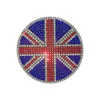 Car Coaster Auto Cup Coaster Shockproof Coasters With Rhinestones Prevent Scratches Union Flag Design Isolate Stains For SUV Car Truck impart