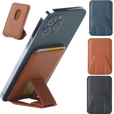 Card Holder Wallet Hide Stand Leather Case For Magsafe 13 12 Pro Max Mini Card Bag For Magsafing Magnetic Case Pocket