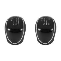 2Pcs 6 Speed Gear Shift Knob Shift Lever Black Gear Shift Knob for Ford Mondeo IV S-MAX C-MAX Transit Focus MK3 MK4 Kuga