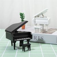 Miniature Grand Piano Model With Stool Musical Instrument Model Collection Decorative Ornaments Display Decor Mini Retro Style