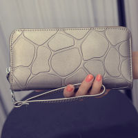 Womens Wallets Luxury Stone Pattern Women Clutch Bags Pu Leather Solid Color Zipper Female Long Wallet Card Holder Coin Purses