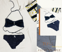 #Bikini store ชุดว่ายน้ำแบรนด์Tommy hilfigerTwo-piece bikini set ชุดว่ายน้ำผูกหลังสายผูกคอปรับได้ตามต้องการ กางเกงในขาเว้าผ้านิ่มลื่นใส่สบาย