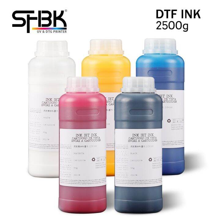 1ชุดหมึก-dtf-2-5l-ฟิล์ม-pet-การพิมพ์แบบรีดความร้อน-epson-a4-a3-l805-l1800เครื่องพิมพ์-r1390โอนย้ายเสื้อยืดเสื้อผ้าฝ้ายลินิน