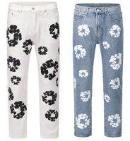 Fast Shipping European And American High Streets Ins Same Cotton Daisy Pattern Jeans Straight Slim Loose