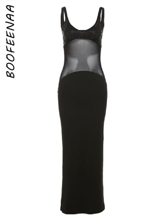boofeenaa-เดรสแม็กซี่แขนกุดแบบเย็บปะติดสำหรับ-c83-cc24ชุดปาร์ตี้สตรีชุดราตรีสีดำชุดราตรีหรูหรา