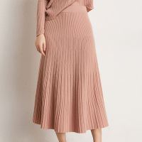 100 Pure Goat Cashmere Knitting Skirts For Women Winter Hot Sale Warm Dresses Top Grade Female Knitwears