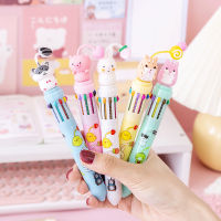 10Pcs Lot Cute Animal Pendant 10 Color Ballpoint Pen Rabbit Pig Hamster Graffiti Pen Kids Gift Kawaii School Office Stationery