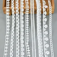 5Yards/lot White Cotton Embroidered Lace Trim Ribbons Fabric DIY Sewing Handmade Craft Materials Garment Clothes Accessories Cooking Utensils